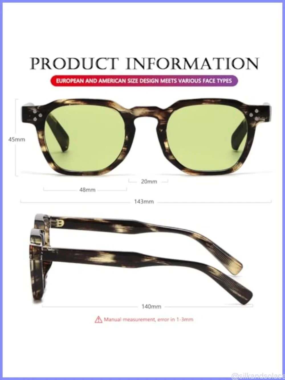 Retro Square Thick Frame Sunglasses UV400 Unisex Full Frame
